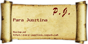 Para Jusztina névjegykártya